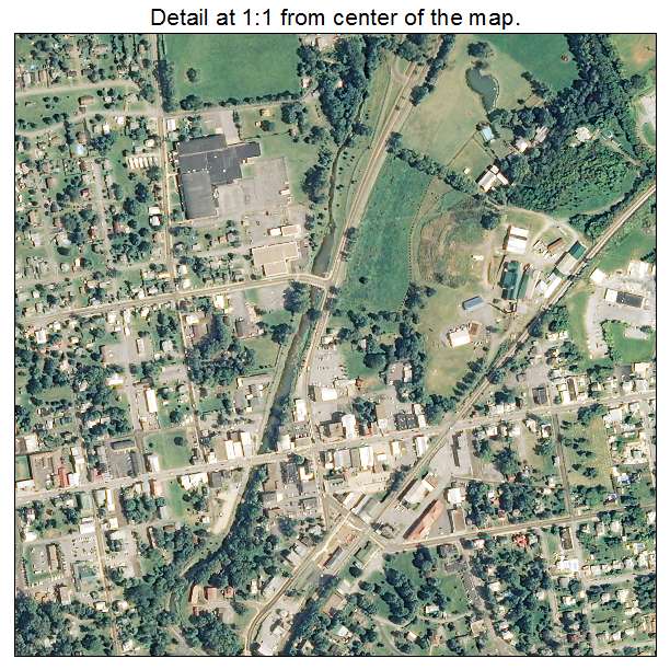 Luray, Virginia aerial imagery detail