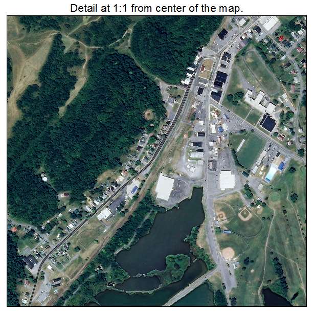 Saltville, Virginia aerial imagery detail