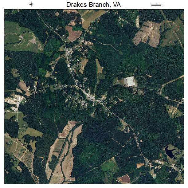 Drakes Branch, VA air photo map