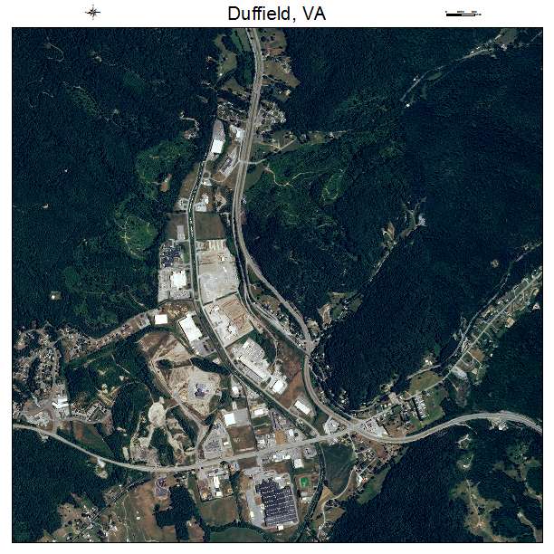 Duffield, VA air photo map