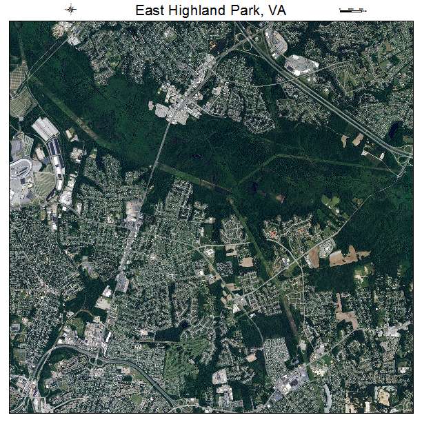 East Highland Park, VA air photo map