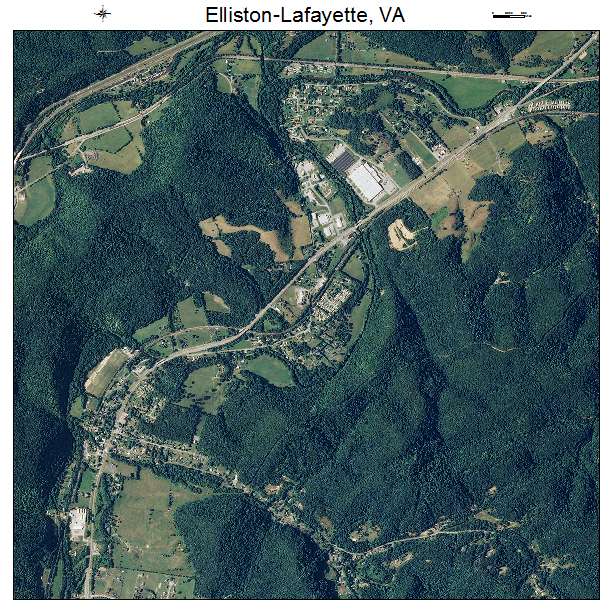 Elliston Lafayette, VA air photo map
