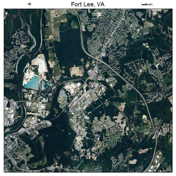 Fort Lee, VA air photo map