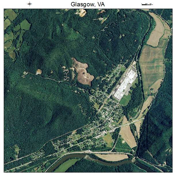 Glasgow, VA air photo map