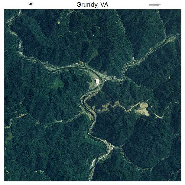 Grundy, VA air photo map