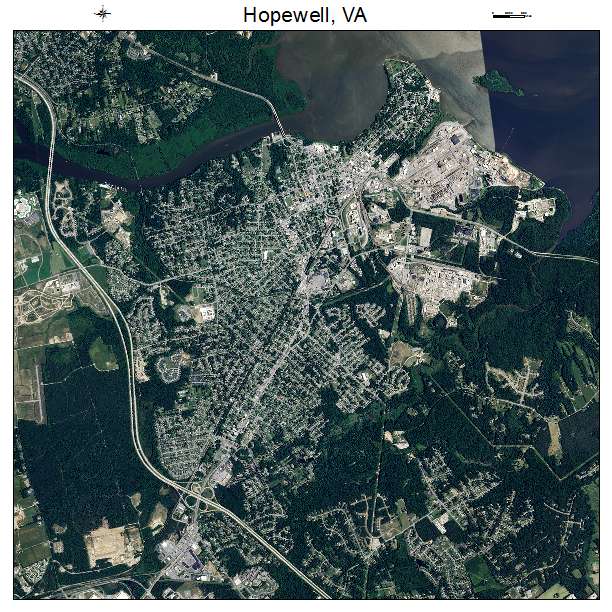 Hopewell, VA air photo map