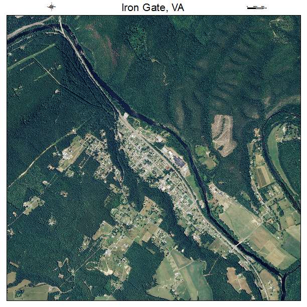 Iron Gate, VA air photo map
