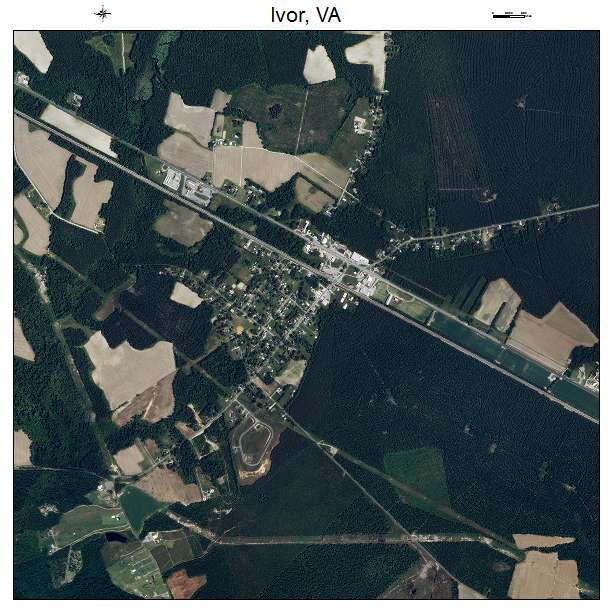 Ivor, VA air photo map
