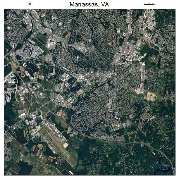 Manassas, VA air photo map