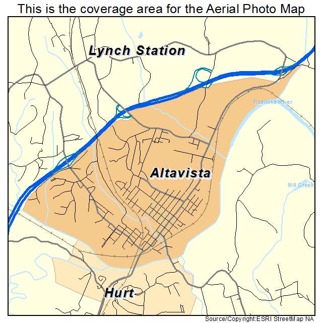 Altavista, VA location map 