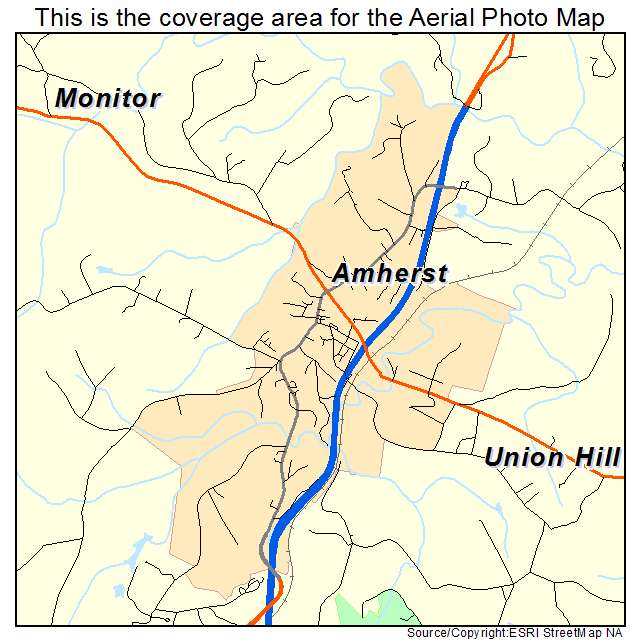 Amherst, VA location map 