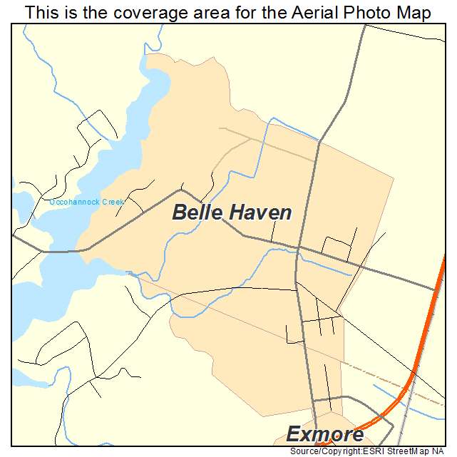 Belle Haven, VA location map 