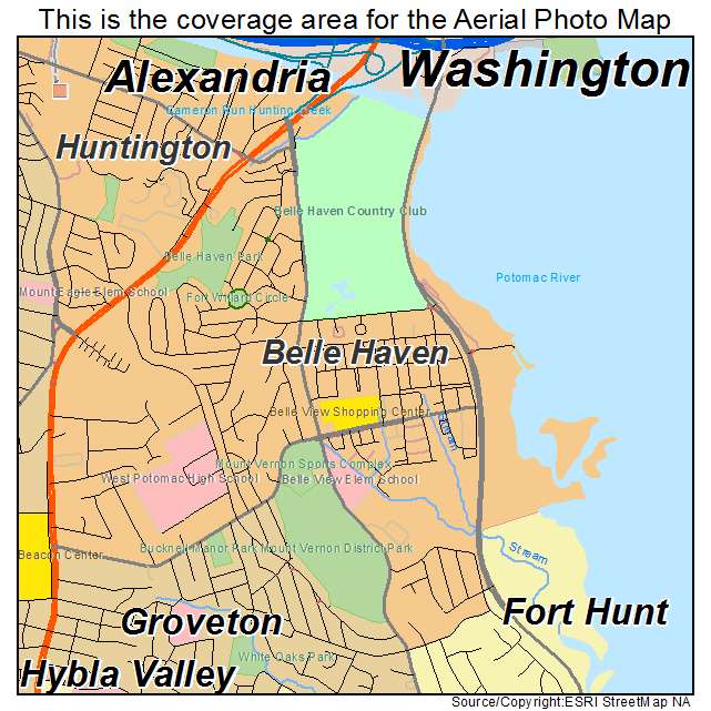 Belle Haven, VA location map 