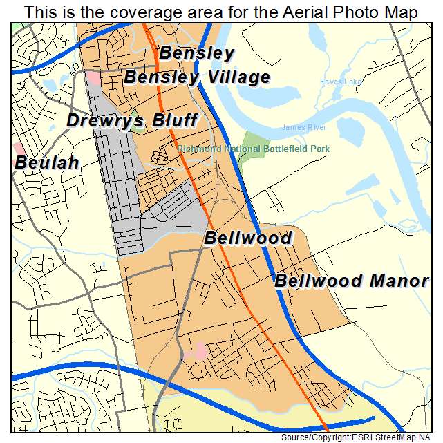Bellwood, VA location map 