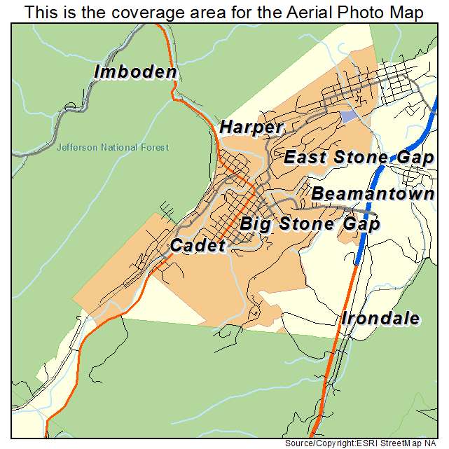 Big Stone Gap, VA location map 