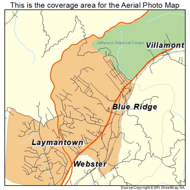 Blue Ridge, VA location map 