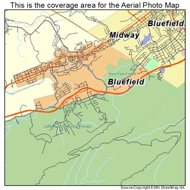 Bluefield, VA location map 