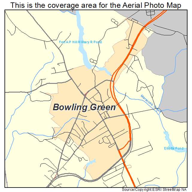 Bowling Green, VA location map 