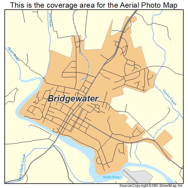 Bridgewater, VA location map 