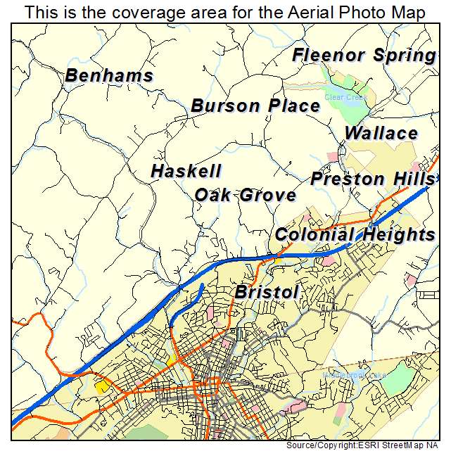 Bristol, VA location map 