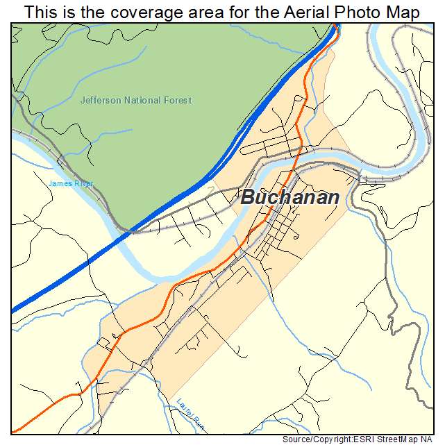 Buchanan, VA location map 