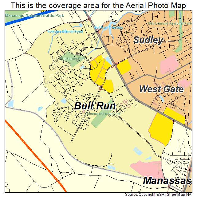 Bull Run, VA location map 