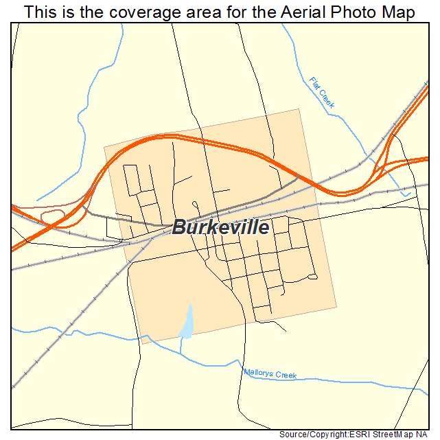 Burkeville, VA location map 