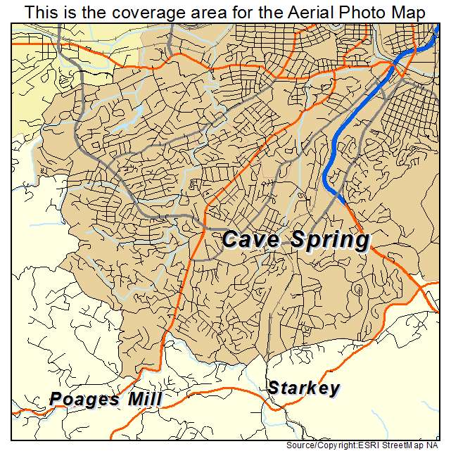 Cave Spring, VA location map 