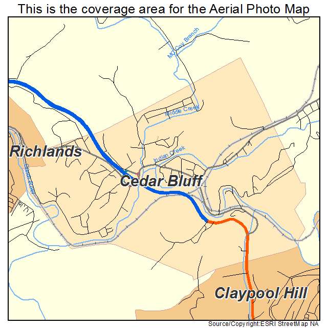 Cedar Bluff, VA location map 