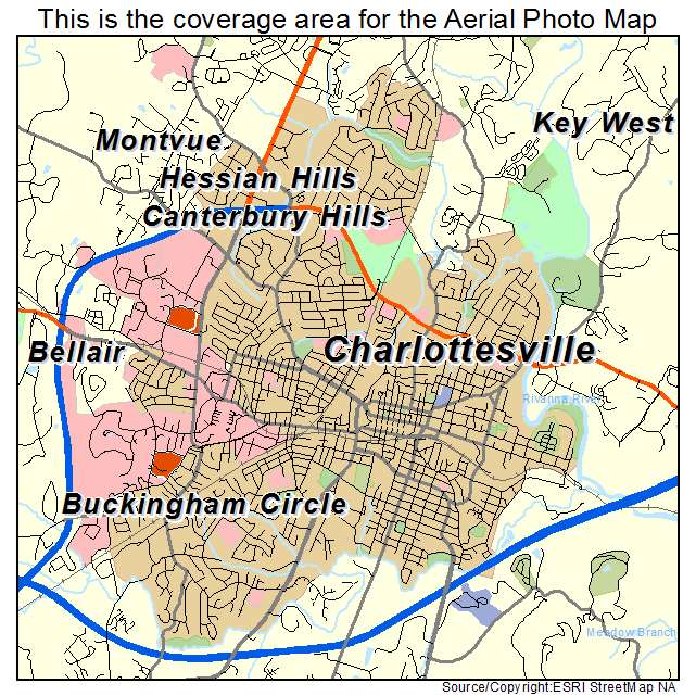 Charlottesville, VA location map 