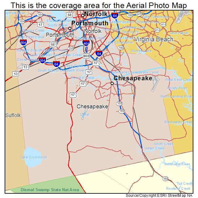 Chesapeake, VA location map 