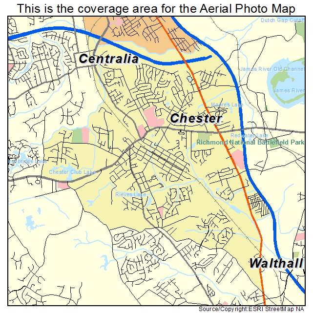 Chester, VA location map 