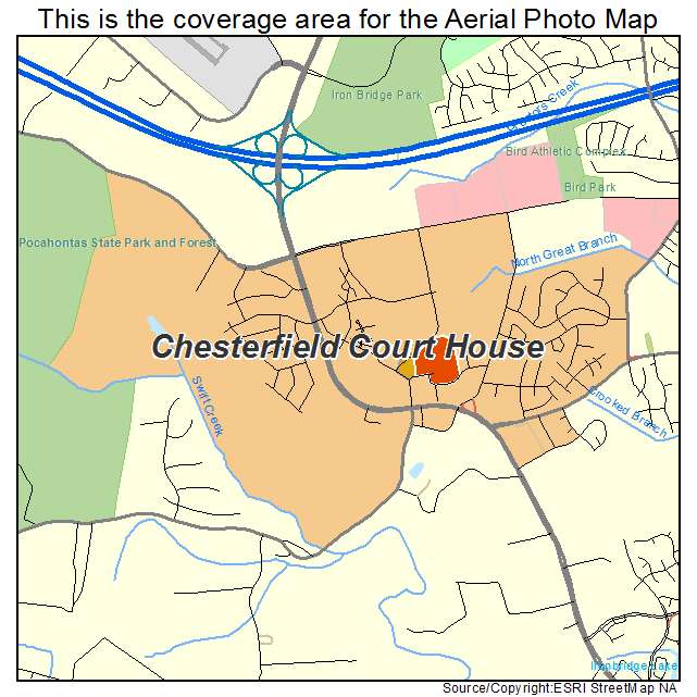 Chesterfield Court House, VA location map 