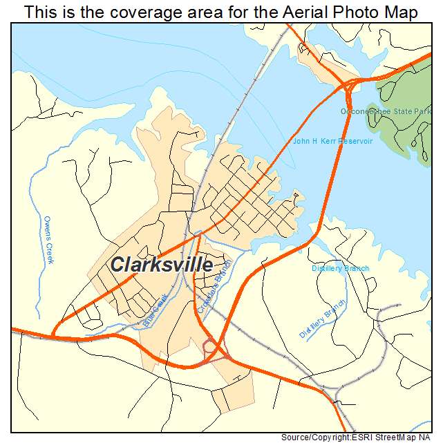 Clarksville, VA location map 