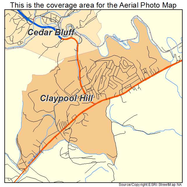 Claypool Hill, VA location map 