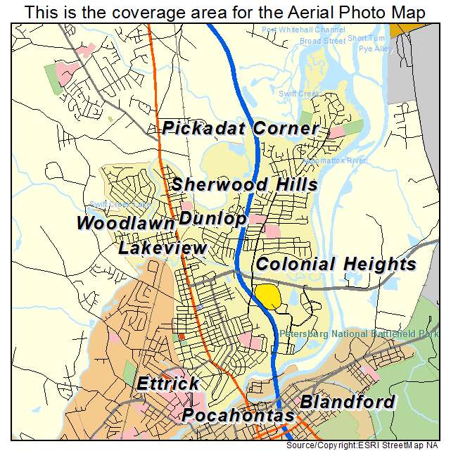 Colonial Heights, VA location map 