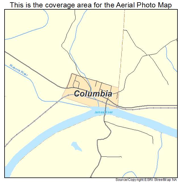 Columbia, VA location map 