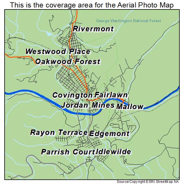 Covington, VA location map 