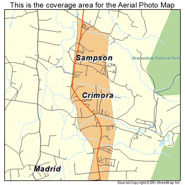 Crimora, VA location map 