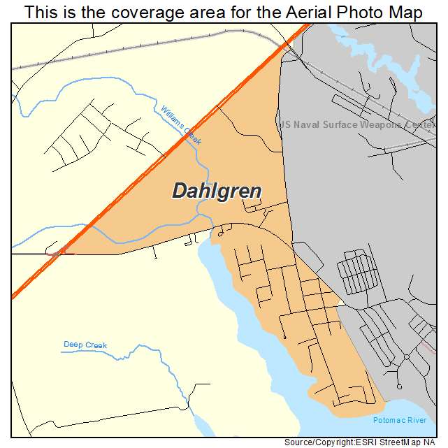 Dahlgren, VA location map 