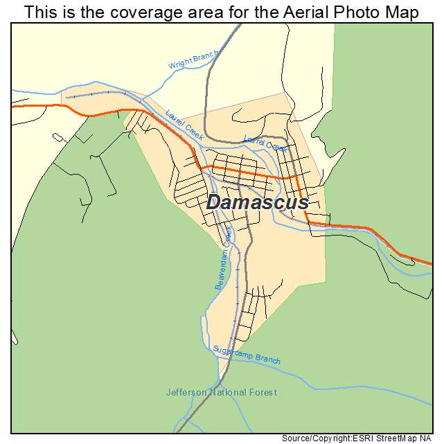 Damascus, VA location map 