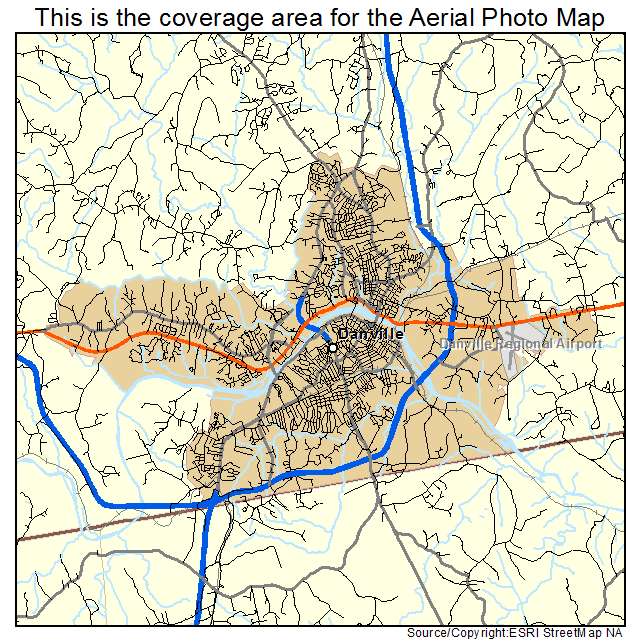 Danville, VA location map 