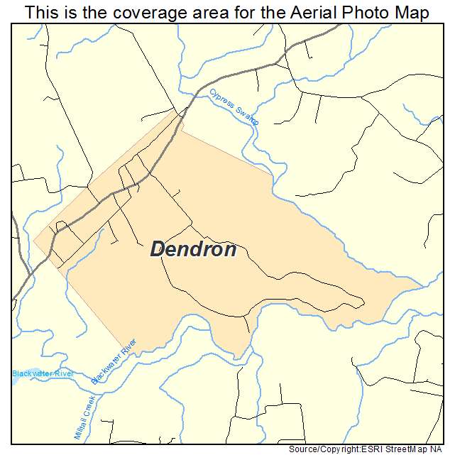 Dendron, VA location map 