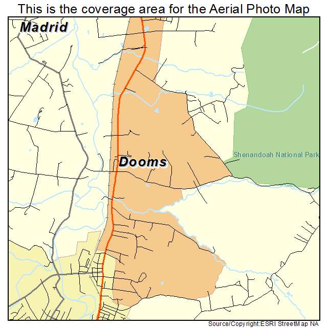 Dooms, VA location map 