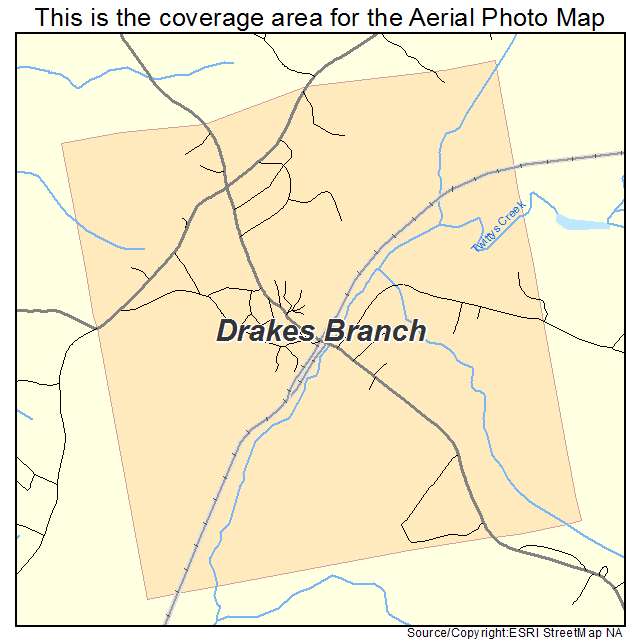 Drakes Branch, VA location map 