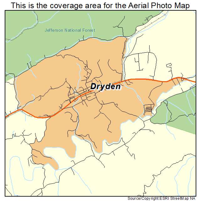 Dryden, VA location map 
