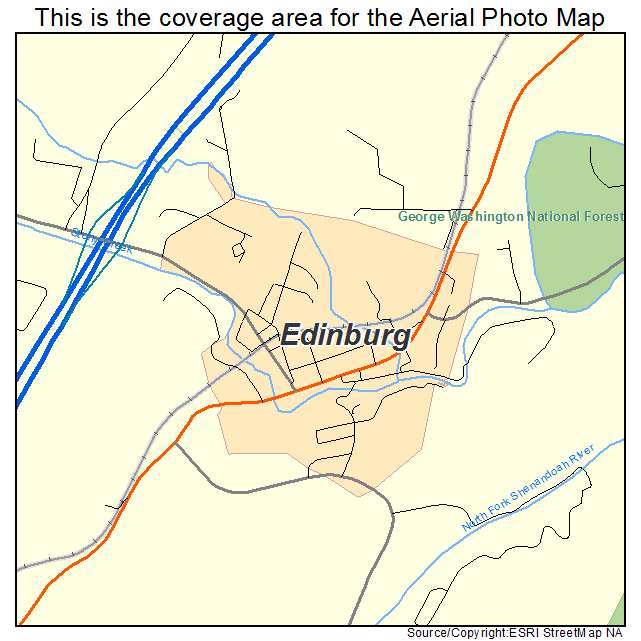 Edinburg, VA location map 