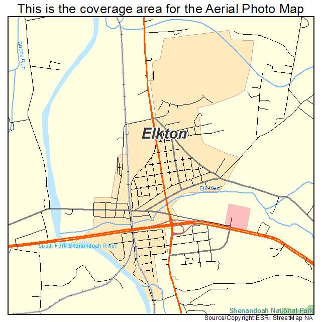 Elkton, VA location map 