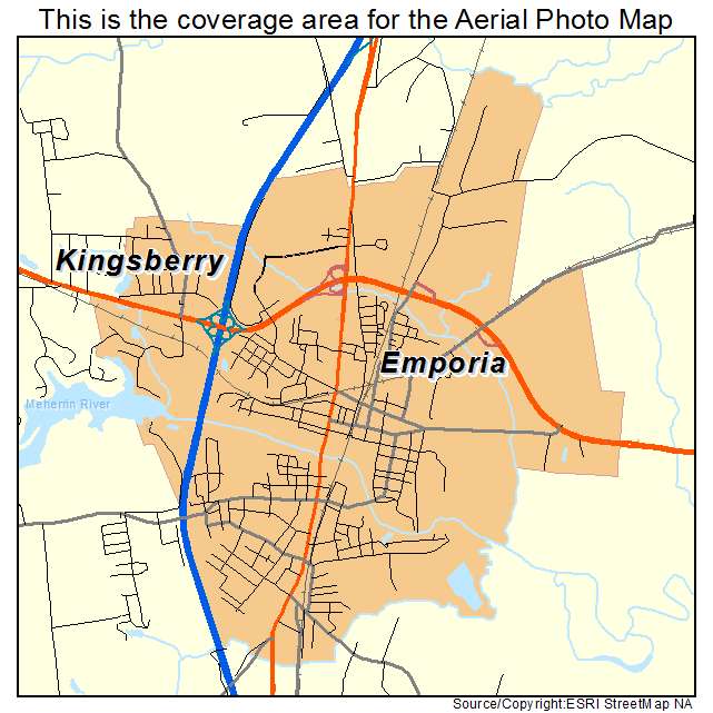 Emporia, VA location map 
