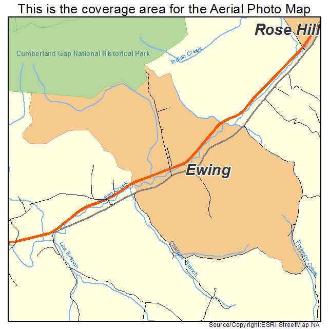 Ewing, VA location map 